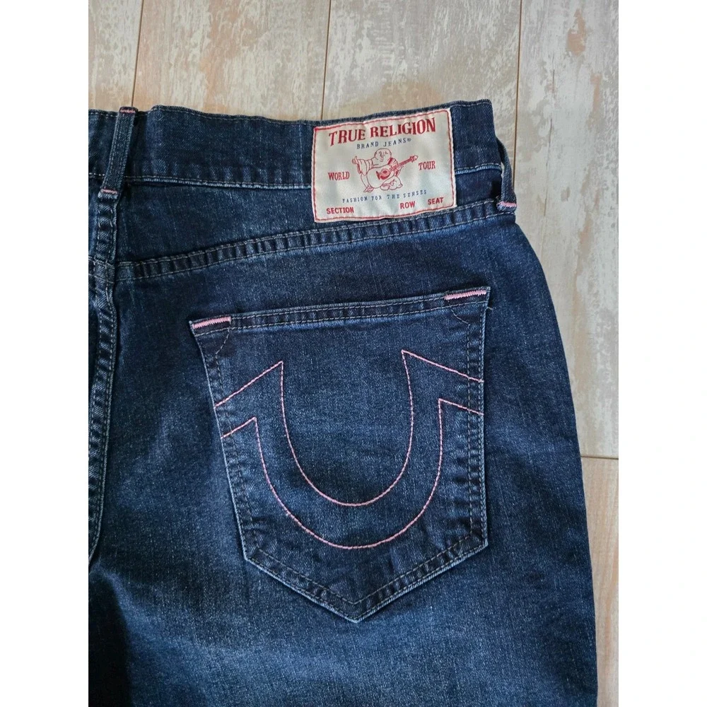 True Religion 36 Mens Ricky Relaxed Straight Dark Miner Jeans Shorts‎ NWT $129